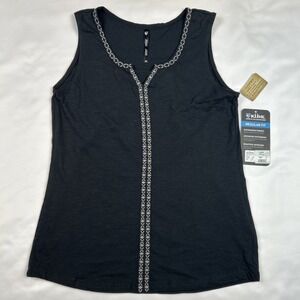 NWT Kuhl Shay Tank Top Women's XS Black Embroidered Knit Top Hiking Lightweight